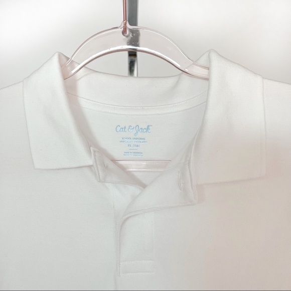 Target Cat & Jack Short Sleeve Jersey Uniform Polo Shirt • Sz XLarge Boy • White - Picture 3 of 5